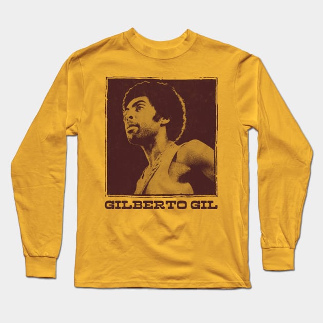 Gilberto Gil \ Retro Original Fan Art Design Long Sleeve T-Shirt by DankFutura